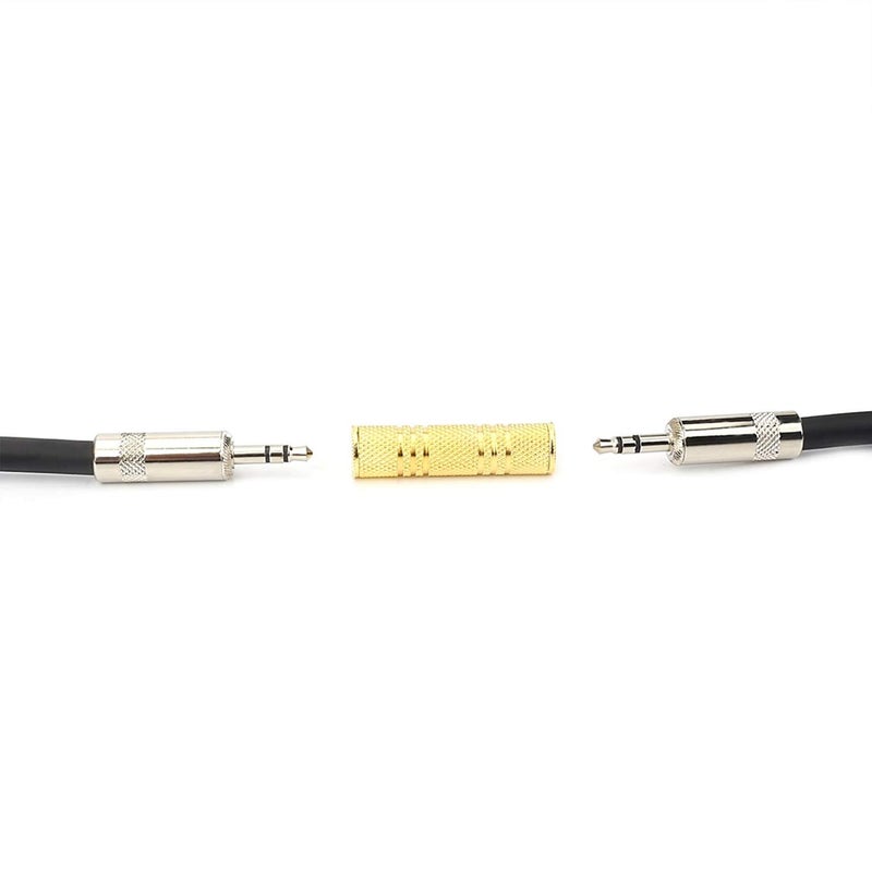 Onwon Gold Plated Coupler 3.5mm Stereo Jack to 3.5mm Stereo Jack Metal Adaptor, Female to Female Audio Coupler Connectors - 5 Pack - Image 2